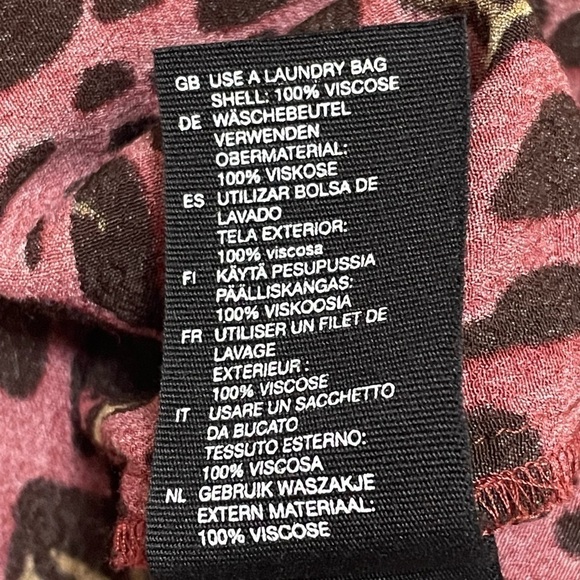 & Other Stories Womens Button Front Mini Dress Maroon Animal Leopard Print Sz 2 - Picture 6 of 7